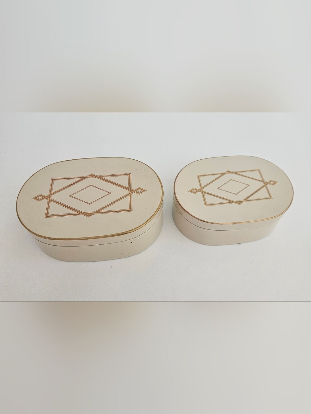 Vintage Christofle Pavillon Lacquer Set Of 2 Small  Nesting Boxes